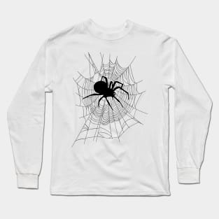 Gothic Spider on Web Long Sleeve T-Shirt